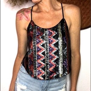 👑FOREVER 21 sequin summer boho top